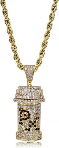 LC8 Jewelry Hip Hop PX Design Z Capsule Medicine Pill Holder Container Pendant Cremation Urn Necklace with 24 Inch Stainless Steel in Saudi Arabia