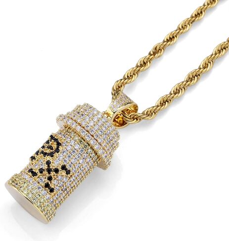 LC8 Jewelry Hip Hop PX Design Z Capsule Medicine Pill Holder Container Pendant Cremation Urn Necklace with 24 Inch Stainless Steel in Saudi Arabia