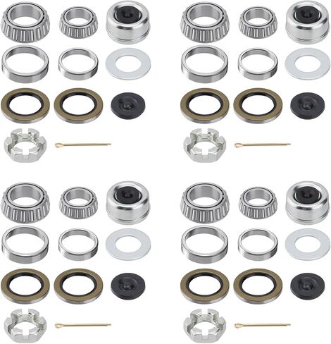 2 Set Trailer Axles Bearings Kit: 30205 Bearings Races TC 30x52x10mm Seals Dust Covers Cotter Pins Fit for 25mm Axles Trailer Wheel Hub in Saudi Arabia