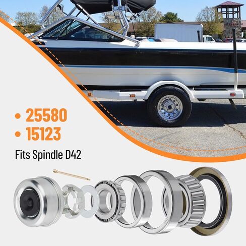 2 Set Trailer Axles Bearings Kit: 30205 Bearings Races TC 30x52x10mm Seals Dust Covers Cotter Pins Fit for 25mm Axles Trailer Wheel Hub in Saudi Arabia