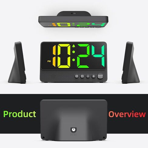 [Simple] Alarm Clock for Bedroom, Small LED Digital Clock with Large Number, RGB Display, Loud Alarm, Modern Electric Cool Clock for Bedside/Desk/Living Room and Kids/Boys/Teens/Seniors/Heavy Sleepers in Kuwait