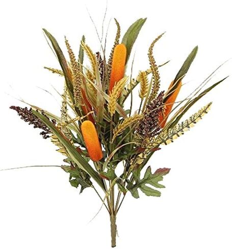 Admired By Nature 1 Piece 14 Stems Artificial Flowers Cattail Wheat Fall Mixed Bush Decorative Flower Arrangements Floral Cattails Plant for Wedding Home Office Cemetery Flowers for Grave, 4. Tuscany in Saudi Arabia