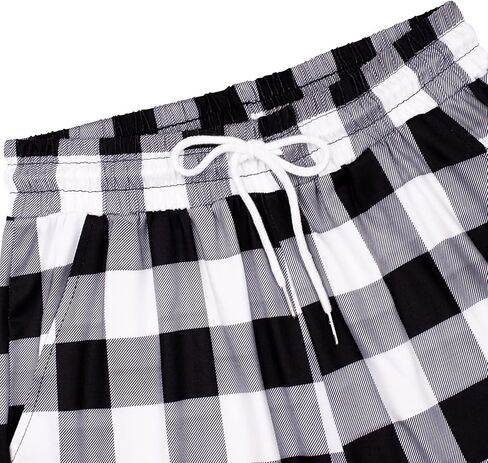 Alimens & Gentle Womens Pajama Pants Plaid Stretch Comfy Lounge Pants Drawstring Sleep Bottoms with Pockets in Kuwait