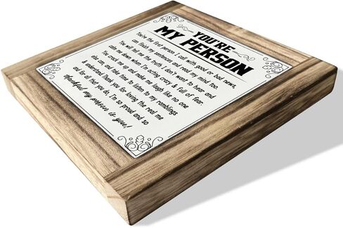 Thank You Gifts, You're My Person Poem, Box Wood Plaques Desk Décor, Anniversary Poem for Home Decor, Valentines Gift, Wife Gift, Husband Gift, Friendship Gift for Best Friend, Romantic Gift for Her in Kuwait