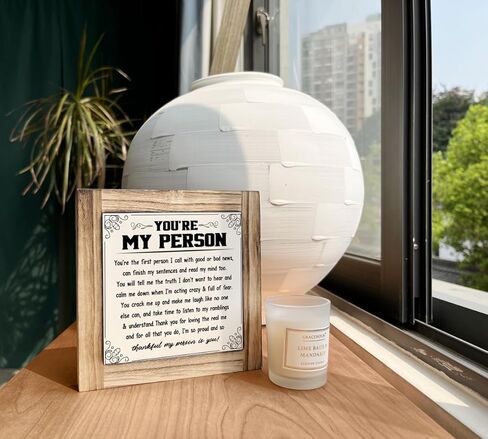 Thank You Gifts, You're My Person Poem, Box Wood Plaques Desk Décor, Anniversary Poem for Home Decor, Valentines Gift, Wife Gift, Husband Gift, Friendship Gift for Best Friend, Romantic Gift for Her in Kuwait