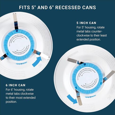 PARMIDA (12 Pack) 5/6 Inch 5CCT LED Recessed Lighting, Dimmable, 12W, 1000LM, 2700K/3000K/4000K/5000K/6000K 5 Color Selectable, Baffle Trim Retrofit Can Light, ETL & Energy Star Certified in Saudi Arabia