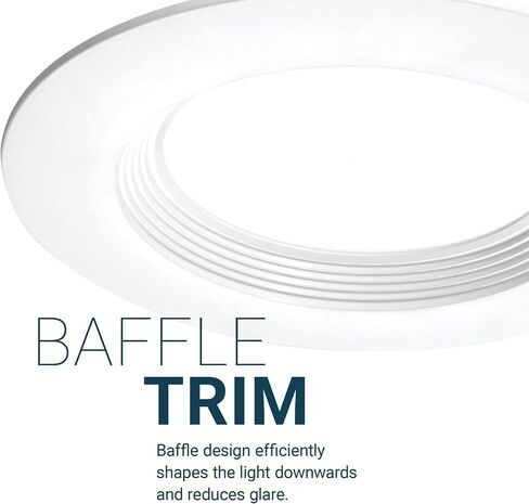 PARMIDA (12 Pack) 5/6 Inch 5CCT LED Recessed Lighting, Dimmable, 12W, 1000LM, 2700K/3000K/4000K/5000K/6000K 5 Color Selectable, Baffle Trim Retrofit Can Light, ETL & Energy Star Certified in Saudi Arabia