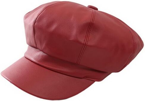 PU Newsboy Beret Caps for Women Men Cabbie Painter Cap Solid Color Paperboy Hats in Saudi Arabia
