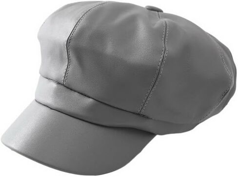 PU Newsboy Beret Caps for Women Men Cabbie Painter Cap Solid Color Paperboy Hats in Saudi Arabia