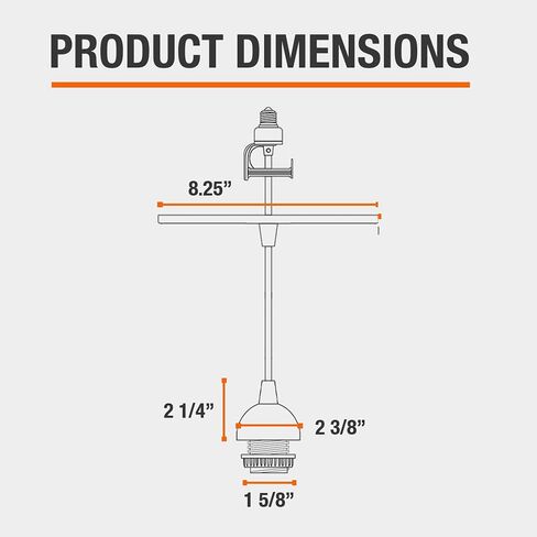 Worth Home Products - Instant Pendant Converter Adapter Only Kit – Transitional Recessed Light Conversion Kit for 6" and 4" Recessed Mounted Cans (Matte Black) in Saudi Arabia