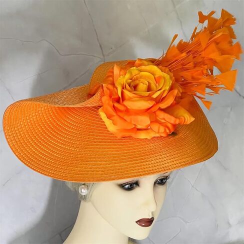 L'ouve Tea Party Fascinator Hat for Women Kentucky Headwear Flower Feathers Derby Pillbox Wide Church Hat for Cocktail 2024 in Saudi Arabia