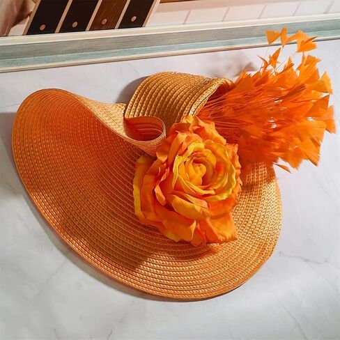 L'ouve Tea Party Fascinator Hat for Women Kentucky Headwear Flower Feathers Derby Pillbox Wide Church Hat for Cocktail 2024 in Saudi Arabia
