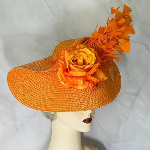 L'ouve Tea Party Fascinator Hat for Women Kentucky Headwear Flower Feathers Derby Pillbox Wide Church Hat for Cocktail 2024 in Saudi Arabia