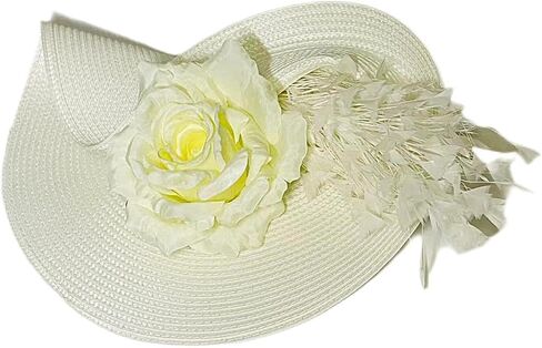 L'ouve Tea Party Fascinator Hat for Women Kentucky Headwear Flower Feathers Derby Pillbox Wide Church Hat for Cocktail 2024 in Saudi Arabia
