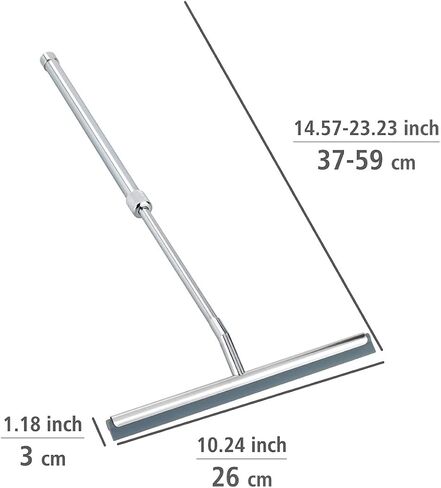 WENKO Shower Squeegee, Multi Purpose Squeegee for Window, Glass Door, Bathroom, Extendable Mirror Squeegee, Stainless Steel, Rustproof, 10 Inches, Shiny in Saudi Arabia