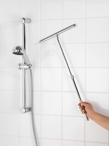 WENKO Shower Squeegee, Multi Purpose Squeegee for Window, Glass Door, Bathroom, Extendable Mirror Squeegee, Stainless Steel, Rustproof, 10 Inches, Shiny in Saudi Arabia