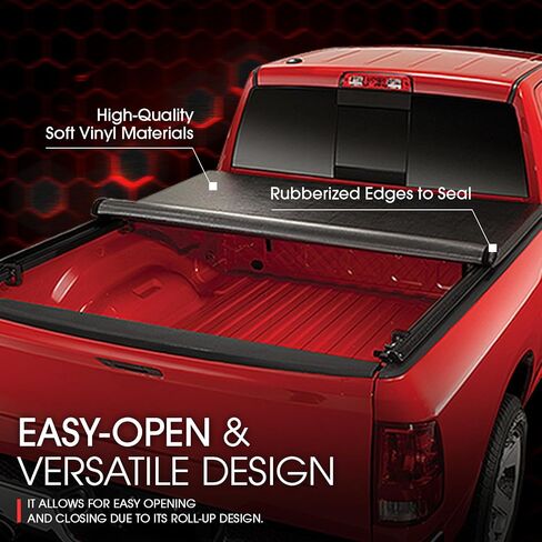 DNA Motoring TTC-RU-033 Soft Vinyl Roll-Up Tonneau Cover Compatible with 1999-2006 Silverado Sierra 1500 2500 3500 & HD Models 6.5Ft Fleetside Bed in Saudi Arabia