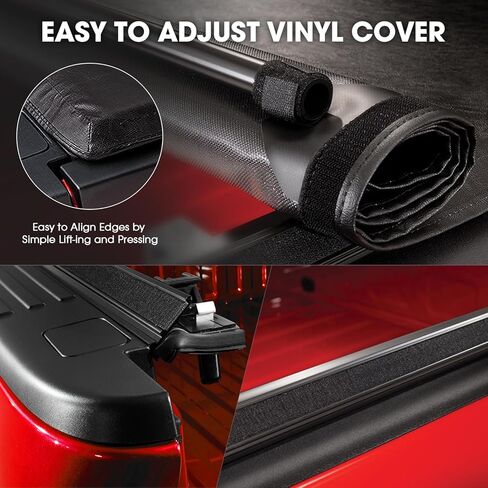 DNA Motoring TTC-RU-033 Soft Vinyl Roll-Up Tonneau Cover Compatible with 1999-2006 Silverado Sierra 1500 2500 3500 & HD Models 6.5Ft Fleetside Bed in Saudi Arabia