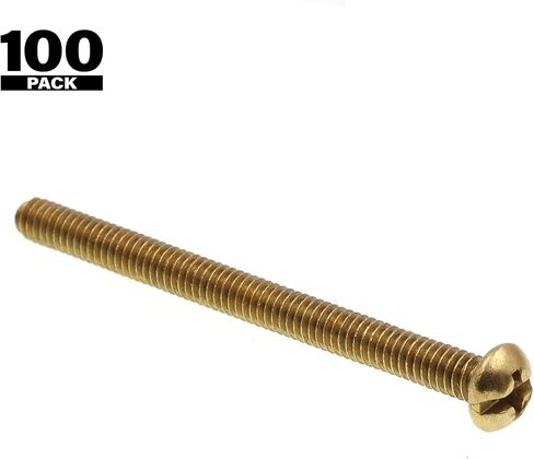 برغي آلة Prime-Line 9003892، رأس مستدير، مجموعة مشقوقة/فيليبس، #8-32 × 2 بوصة، نحاس صلب، عبوة من 20 قطعة in Saudi Arabia
