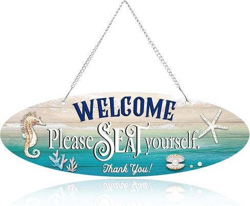 Hotop Metal Surfboard Sign Decor A Day At The Beach Restores The Soul Plaque Hanging Beach Decor for Wall and Door Outside Decor, 4 x 12.6 Inch in Kuwait
