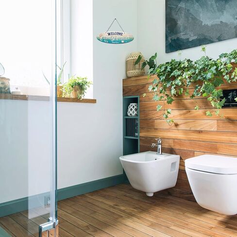 Hotop Metal Surfboard Sign Decor A Day At The Beach Restores The Soul Plaque Hanging Beach Decor for Wall and Door Outside Decor, 4 x 12.6 Inch in Kuwait