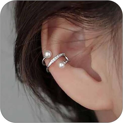 Pearl Ear Cuff for Women Trendy Ear Cuffs Earrings Non Piercing Pearl Cartilage Cuff Jewelry Gift for Teen Girls in Saudi Arabia