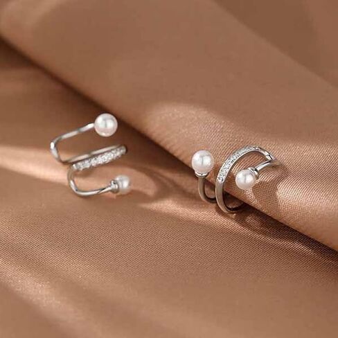 Pearl Ear Cuff for Women Trendy Ear Cuffs Earrings Non Piercing Pearl Cartilage Cuff Jewelry Gift for Teen Girls in Saudi Arabia