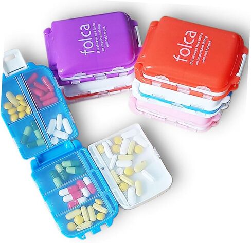 8 Medicine Organizer Box Pill Organizer Box Medicine Storage Box Portable Pill Box Drug Container White Pill Containers in Saudi Arabia