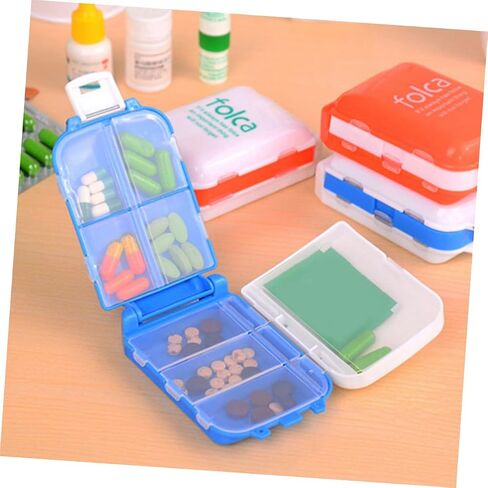 8 Medicine Organizer Box Pill Organizer Box Medicine Storage Box Portable Pill Box Drug Container White Pill Containers in Saudi Arabia