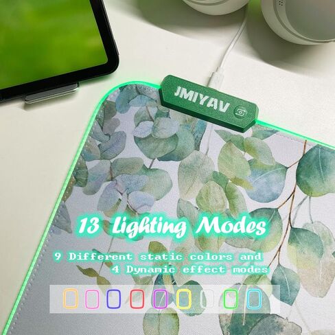 JMIYAV RGB Cherry Blossom Gaming Mouse Pad Pink 31.5x12 Inch PC XL Large Extended Glowing Led Light Up Desk Pad Non-Slip Rubber Base Computer Keyboard and Mouse Pad Cute Mousepad in Kuwait