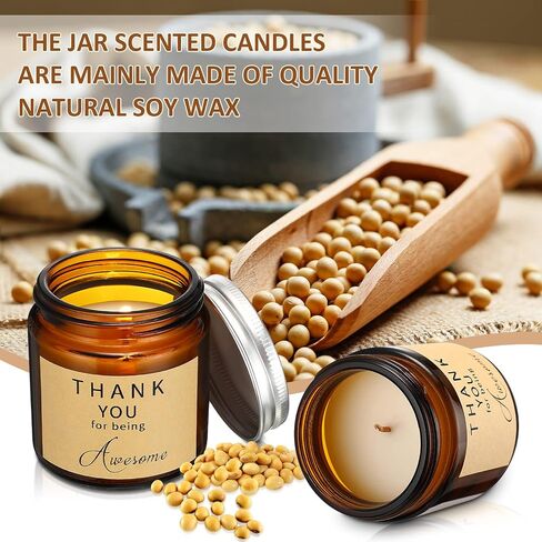 MTLEE 10 Pcs Thank You Candle Gifts Appreciation Gift for Women Jar Candles 10 Pcs Employee Coworker Staff Appreciation Keychain Gifts for Birthday Christmas Coworker Administrative Assistant Husband in Saudi Arabia