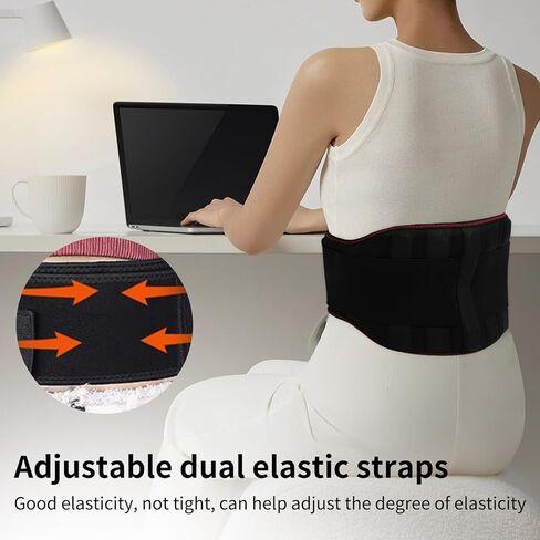 Back Brace for Lower Back Pain Women and Men, Back Support Brace with Removable Self-Heating Pad and Adjustable Straps, Pain Relief Back Waist Support Lumbar Brace Belt in Kuwait
