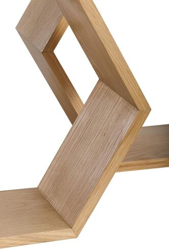 Abacus Hexagon Floating Shelves (Set of 3), Farmhouse Storage HoneycombShelves in Small, Medium and Large, Wooden Wall Mount Decor For Living Room, Bedroom, Hallways or Entryway, Oak in Saudi Arabia