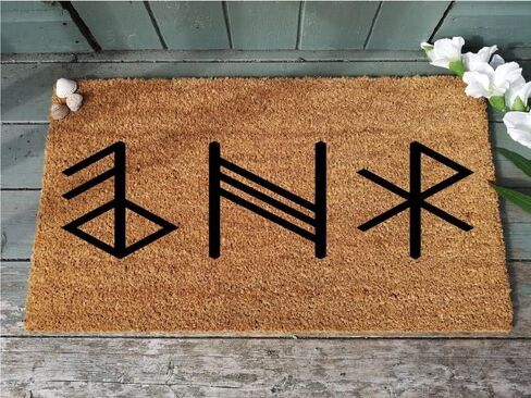 Rune Symbol Doormat Love Family Protection and Happiness house warming new house present Pagan Gift Viking Gift Celtic Gift Cute Funny Door Mat Housewarming Gift Indoor Outdoor Doormat 18x30 Inches in Saudi Arabia
