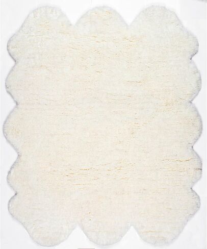 nuLOOM Sheepskin Sexto Pelt Shag Area Rug, 4' 9" x 6', Natural in Saudi Arabia