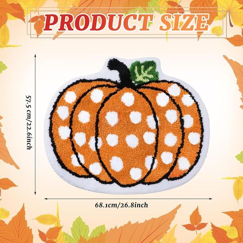 Thanksgiving Pumpkin Bathroom Rugs 26.8 x 22.6 Inch Fall Pumpkin Shaped Bath Mat Halloween Kitchen Mat Orange Floor Mat for Home Festival Decor in Saudi Arabia