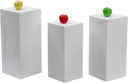Sets of 3 Acrylic Catering Supplies Display Stand Buffet Risers for food,Displays Stands for party,dessert table display set,retail counter,Nesting Risers with Hollow Bottoms (Glossy White, XL) in Saudi Arabia