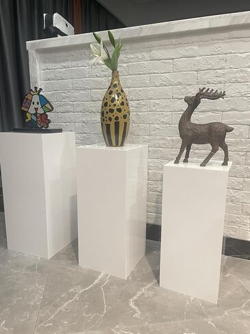 Sets of 3 Acrylic Catering Supplies Display Stand Buffet Risers for food,Displays Stands for party,dessert table display set,retail counter,Nesting Risers with Hollow Bottoms (Glossy White, XL) in Saudi Arabia