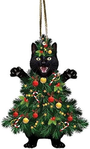 Black Cat Christmas Ornaments - Black Cat Tree Hanging Xmas Decor - 2024 Black Cat Christmas Ornaments (Black Cat Tree) in Saudi Arabia