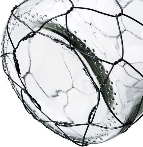 مزهرية زجاجية مزخرفة على شكل نجمة من Diamond Star مزهرية زهور ملفوفة بأسلاك الدجاج لديكور المنزل (4 × 7 بوصات) شفافة in Kuwait