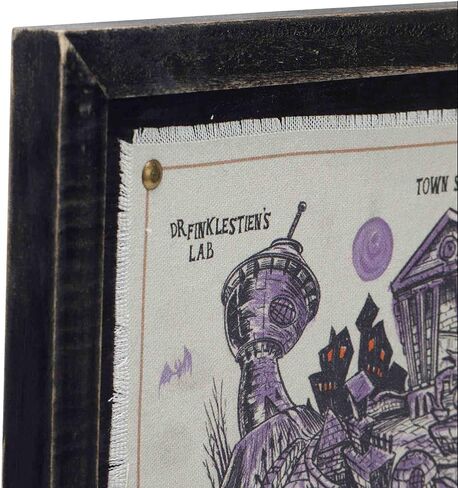 خريطة حائط بإطار من القماش الكتاني مؤطرة من Disney The Nightmare Before Christmas Brands من Open Road - خريطة مدينة الهالوين العتيقة لتزيين المنزل in Saudi Arabia