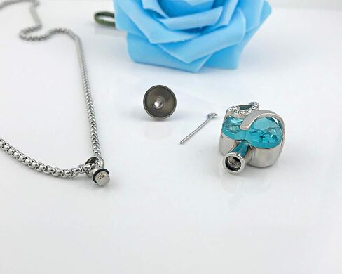 Urn Necklaces for Ashes Love Heart Blue Crystal Cremation Jewelry Keepsake Holder Memorial Necklace Pendant in Saudi Arabia
