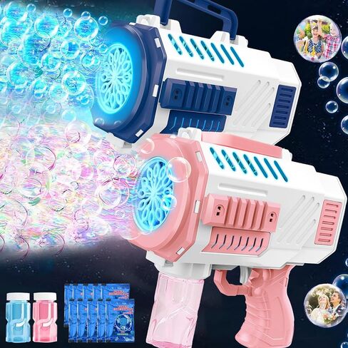Bubble Guns 2 Pack - Bubble Machine Gun with Lights, Bubble Machine for Toddlers, Automatic Bubble Blower for Outdoor, Party, Birthday, Wedding in Saudi Arabia