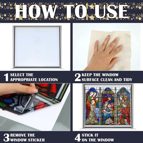 Spiareal Christmas Window Clings Nativity Decorations Reusable Non Adhesive Sticker Vinyl Religious Holiday and Door Decor Decals for Home Xmas (30.71 x 39.37 Inch) in Kuwait