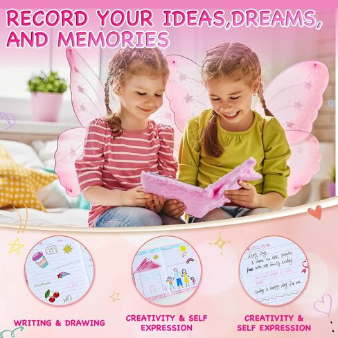 Gifts for 7 8 9 10 11 12 Year Old Girls，Diary with Lock for Girls - Journal Kit for Girls with Bookmarks Sticky Notes Pom Pom Pen Notebook - Diary for Girls ages 8-12 (Fox Diary,Pink) in Saudi Arabia