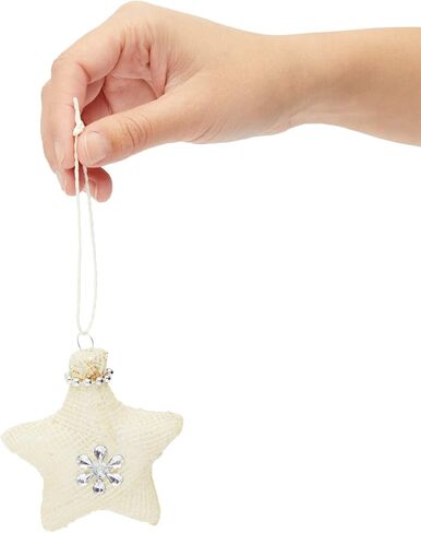 12-Pack of Christmas Tree Decorations - Hanging Star Decorations, Glass Christmas Ornaments, Festive Embellishments, Brown - 2.9 x 6.2 x 1.1 in Saudi Arabia