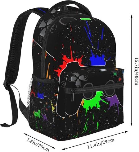 Video Game Joystick Splash Cool Backpack For School Laptop Bags Bookbag Big Casual Daypack For Student Girls Boys Kids Teens Travel Sports Work in Saudi Arabia