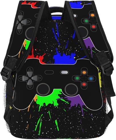 Video Game Joystick Splash Cool Backpack For School Laptop Bags Bookbag Big Casual Daypack For Student Girls Boys Kids Teens Travel Sports Work in Saudi Arabia