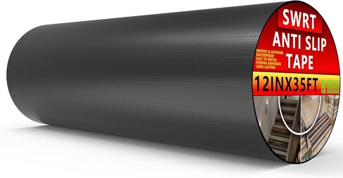 شريط جر مضاد للانزلاق من SWRT، شريط قبضة مقاوم للماء مقاس 10.16 سم × 35 قدمًا للاستخدام الداخلي والخارجي، شريط قبضة عالي التحمل مانع للانزلاق، غير كاشط، احتكاك، لا بقايا للسلالم، خطوة المداس، الحمام in Kuwait