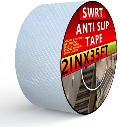 SWRT Transparent Anti Slip Traction Tape, 2 Inch x 35 FT Non-Abrasive Grip Tape Waterproof for Indoor & Outdoor, Heavy Duty Non-Slip Grip Tape, Anti-Slip Tape No Residue for Stairs, Bathroom in Saudi Arabia
